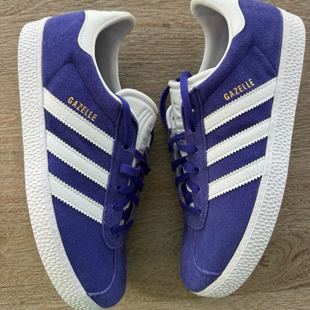 NEW Adidas Gazelle Purple White Shoes Sneakers Youth Sz 6